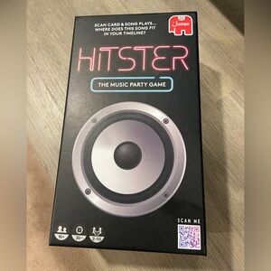 Hitster The Music Party Game - Black Box with Speaker Graphic